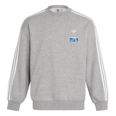 adidas Originals Tokyo Shoebox Comodo Moda Morbido Versatile Felpa a Maniche Lunghe a Righe Uomo felpa Grigio KB6010
