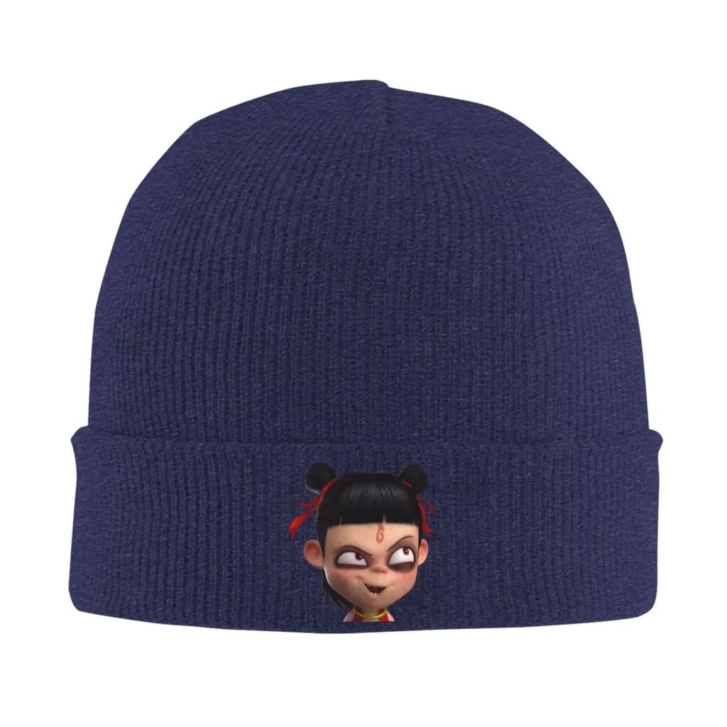 Nezha's Funny Expression Bonnet Hats Beanie Hats Pattern Knit Hat Autumn Winter Cute Men Women Kpop Elastic Cap