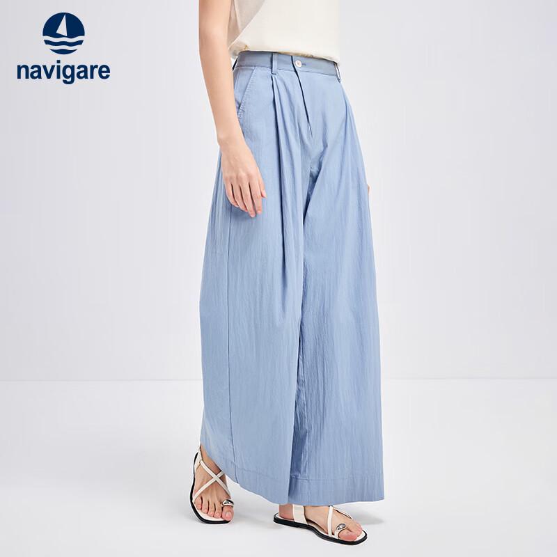 Navigare Women's Old Money Style Wide-Leg Casual Pants