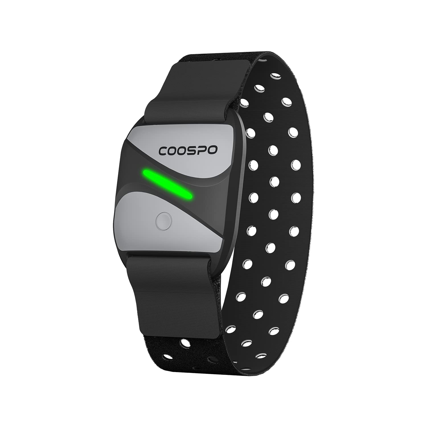 

COOSPO Heart Rate Monitor Armband Heart Rate Sensor Optical Heart Rate Monitor Compatible with Bluetooth & ANT+ IP67 Waterproof Heart Rate Zone LED