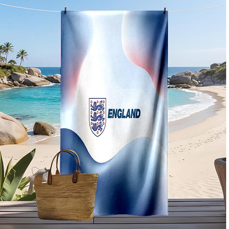 Asciugamano da Spiaggia con Stampa Calcio Inglese Asciugatura Rapida Super Assorbente Morbido Asciugamano da Bagno per Nuoto Spiaggia Viaggio Souvenir Regalo