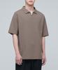 Slit Neck Pique Polo Shirt [Mocha]