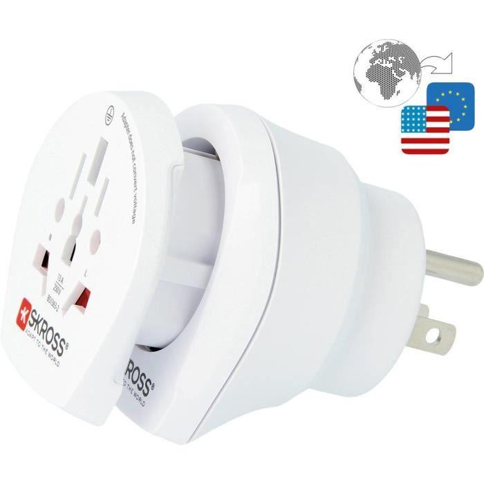 Adaptateur de voyage - SKROSS - 1.500204-E - Type CO W - Blanc - Pour l'étranger