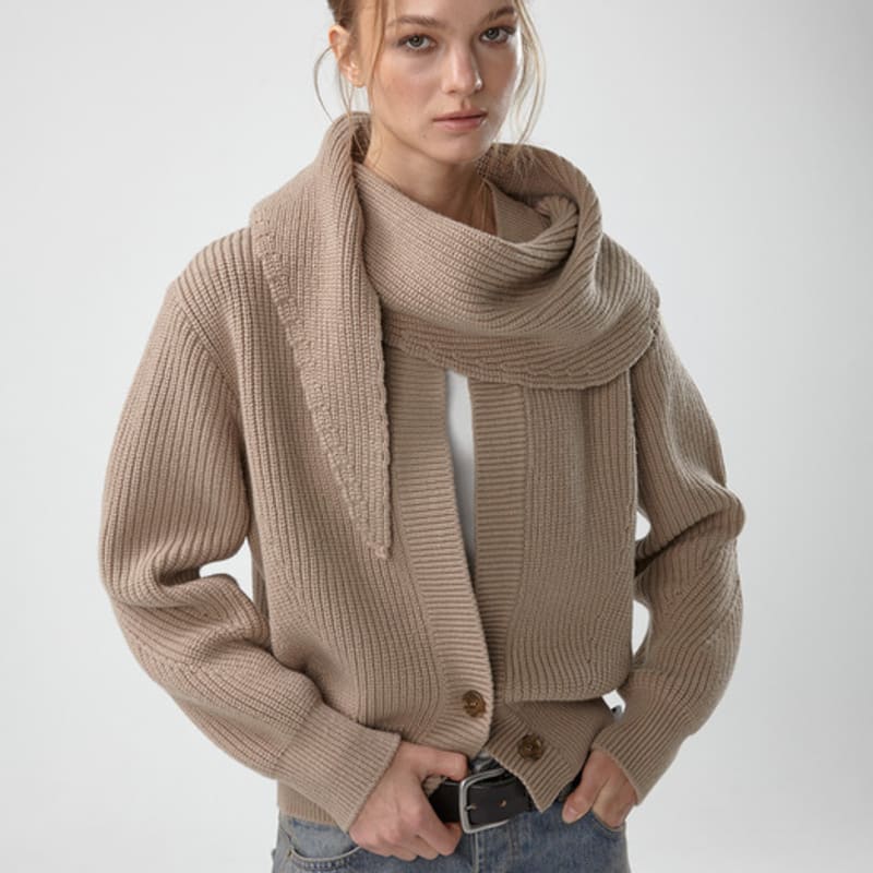

EAN JO CHUNKY WOOL LARGE SCARF (BEIGE) BEIGE - OS