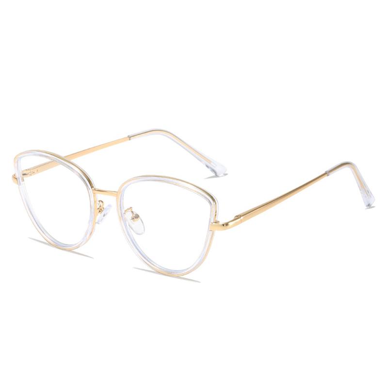 

Classics Brand Luxury Design Black White Lady Cat Eye Metal Frame Photochromic Anti Blue Light Hyperopia Reading Glasses 0 To +6 0.5