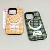 Apple 17/16Promax Internet celebrity sweater pattern mobile phone case for iPhone14 magnetic film 2-in-1 15