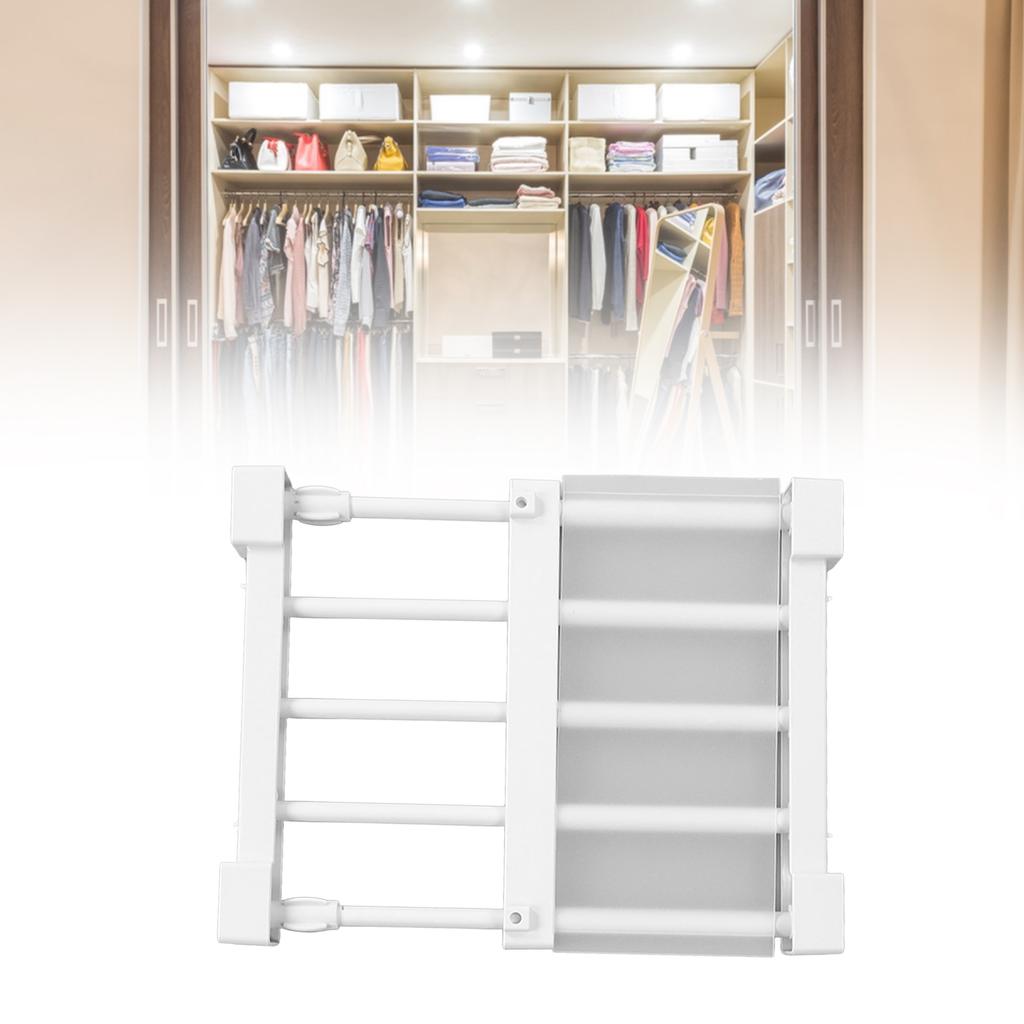 Closet Tension Shelf Expandable Nail Cabinet Divider Storage Rack for Wardrobe Cupboard