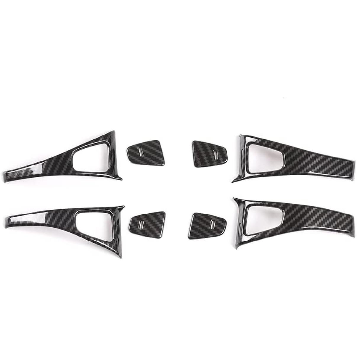 Door Lock Switch Button Frame for Tesla Model 3 2017-2020/ Model Y 2020-2021, Inner Door Push Button Trim, Door Release Switch Button Trim Cover Carbon Fiber Texture