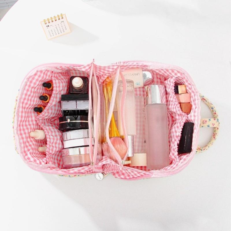 Women's Floral Makeup Bag New Arrival Travel Toiletry Cosmetic Pouch Large Capacity Portable Hand Carry Organizer Case