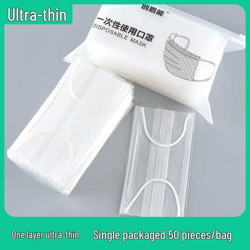 Disposable Breathable Summer Face Mask - Single and Double Layer, Black & White