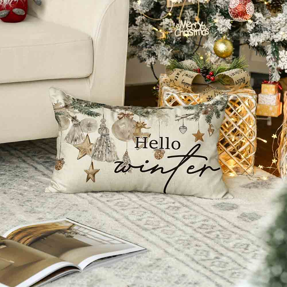 Christmas Theme Decorative Pillow Case For Living Room Sofa Cushion Cover Holiday Home Decoration Accent