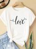 (Asian Size) letter trend cute Women Casual Short Sleeve T  Tee Top Clothing Shirt Fashion Printed Lady Female Graphic T-shirts