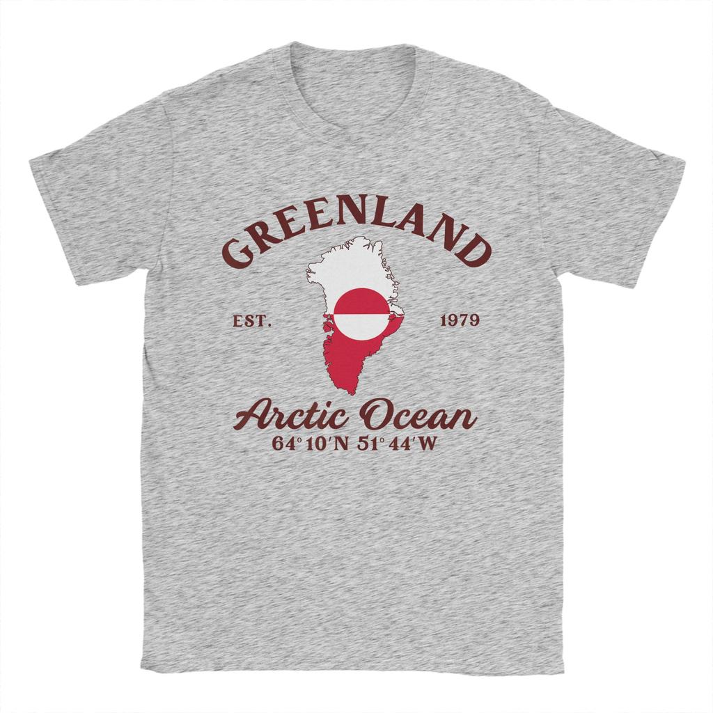Mens Greenland Map Flag Travel Souvenir Greenlandic Pride Roots T Shirt  Pure Cotton Clothing Short Sleeve O Neck Tees TShirts