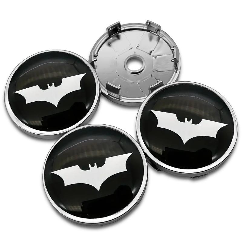 4PCS 56MM 60MM Bat Emblem Wheel Center Hub Cap Car Rims Cover Hubcaps Sticker Badge Auto Modiified Accessories