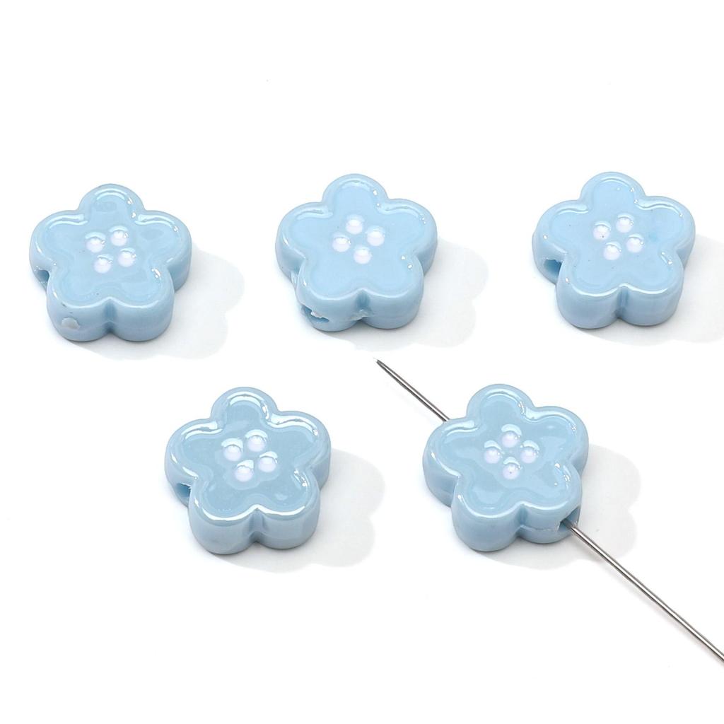 Acrylic Dopamine Oil Droplets Flower Button Beads for DIY Jewelry 1 Set