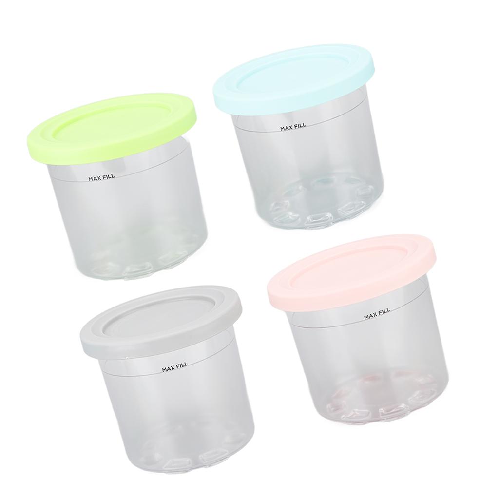 4Pcs Plastic Ice Cream Cans Replacement for Ninja NC299AMZ NC300s Series Creami Ice Cream Makers