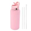 1L Sports WATER BOTTLE With Handle And Straw Stainless Steel Large Capacity Vacuum Flasks Drinkware Large Mouth GymThermos CUP
