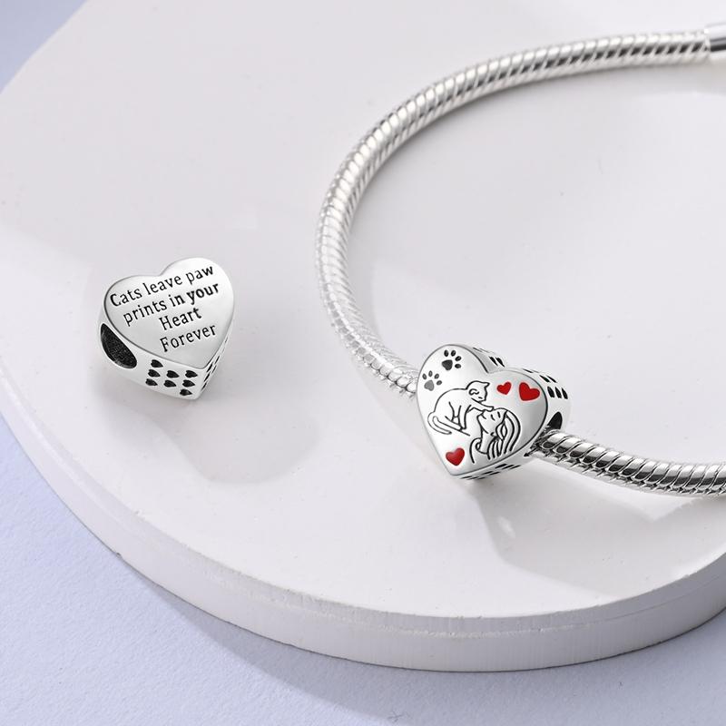 New IN 925 Silver Red Heart Love My Mother Family Beads Charms Fit Original 925 Bracelet DIY For Woman Jewelry Gift