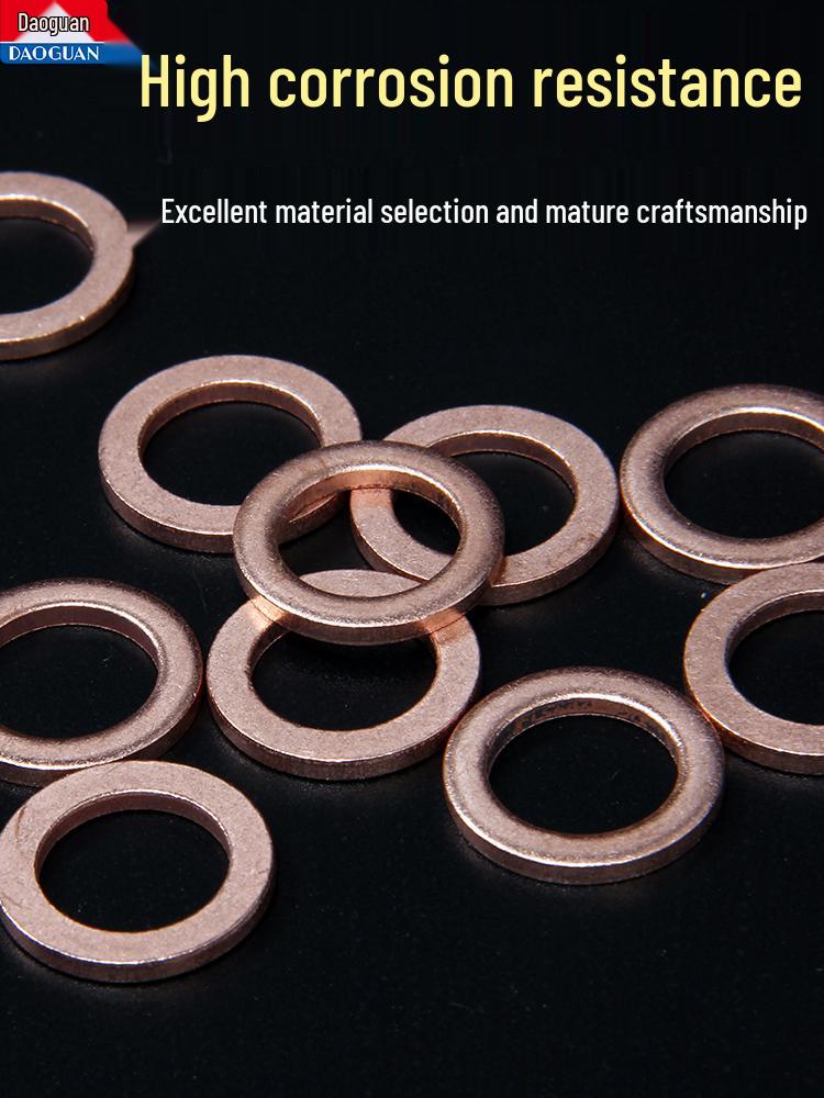 2mm Pure Red Copper Sealing Ring Marine Instrument Flat Washer