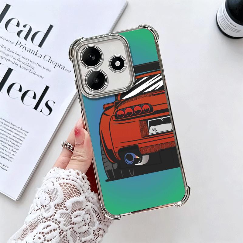 JDM Sports Cars Minimalist Design Plating Phone Case For Xiaomi Redmi Note 14 15 Pro Plus 13 12 11 11S 11T 10 9S 9 5G Anti-Fall