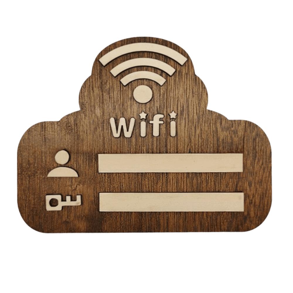 Holz-WLAN-Passwort-Schild Wiederbeschreibbar Wandmontiert Drahtloses Netzwerk-Indikator-Schild Handschriftlich Vielseitig einsetzbar