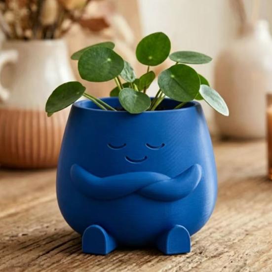 Smiling Face Planter 3D Plant Pot Printed Cute Decorative
