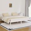 Solid Wood Bed Pine 200 x 200 cm White