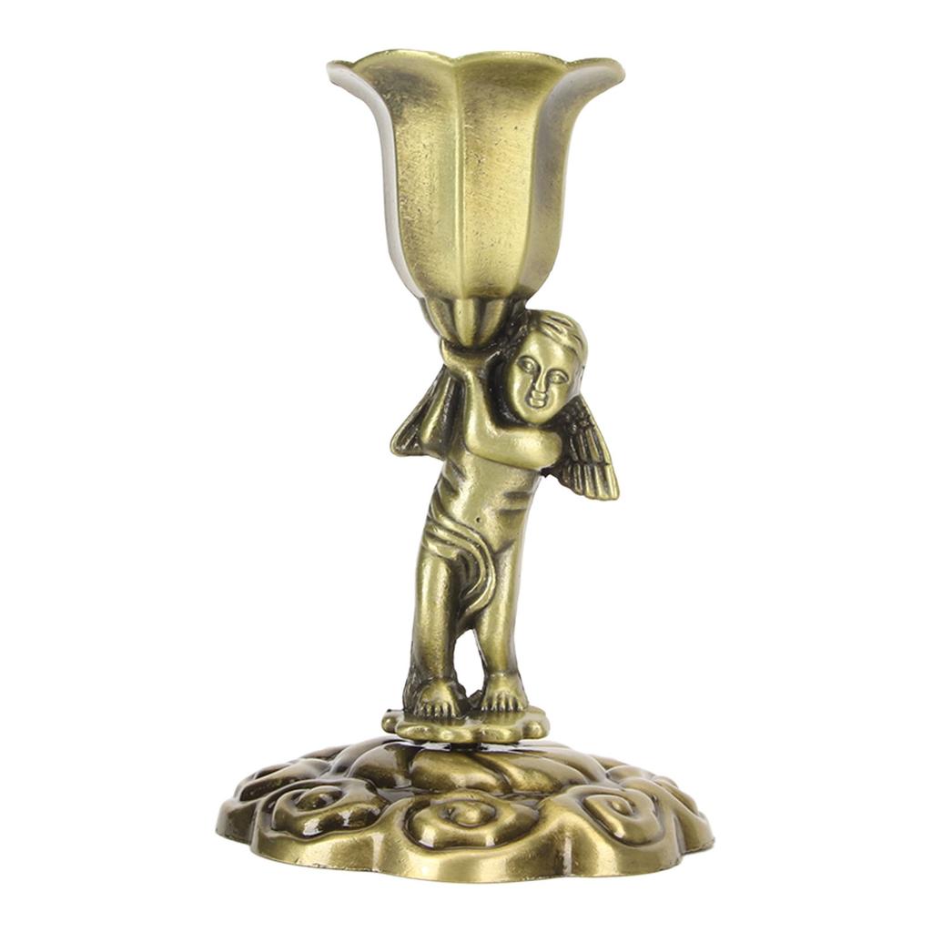 Angel Candle Holder Cherub Statue Candlestick Holder Vintage Metal Decoration for Dining Table Wedding Party