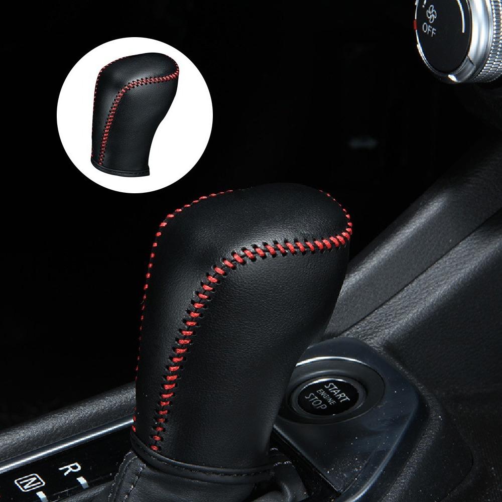 Leather Car Gear Collars for Nissan Kicks 2017 - 2021 Verse 2019 - 2021 Sunny Juke Sylphy 2020 2021 Shift Knob Cover Accessories