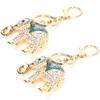 2pcs Animal Pattern Alloy Key Chain Cute Stylish Keychain Girls Bag Decoration Gift Toy