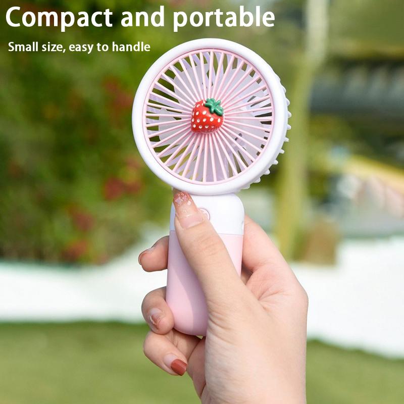Usb Rechargeable Portable Handheld Fan – Cute Plastic Design, Dual Use (Handheld/Stand), Summer Cooling Fan For Kids & Adults