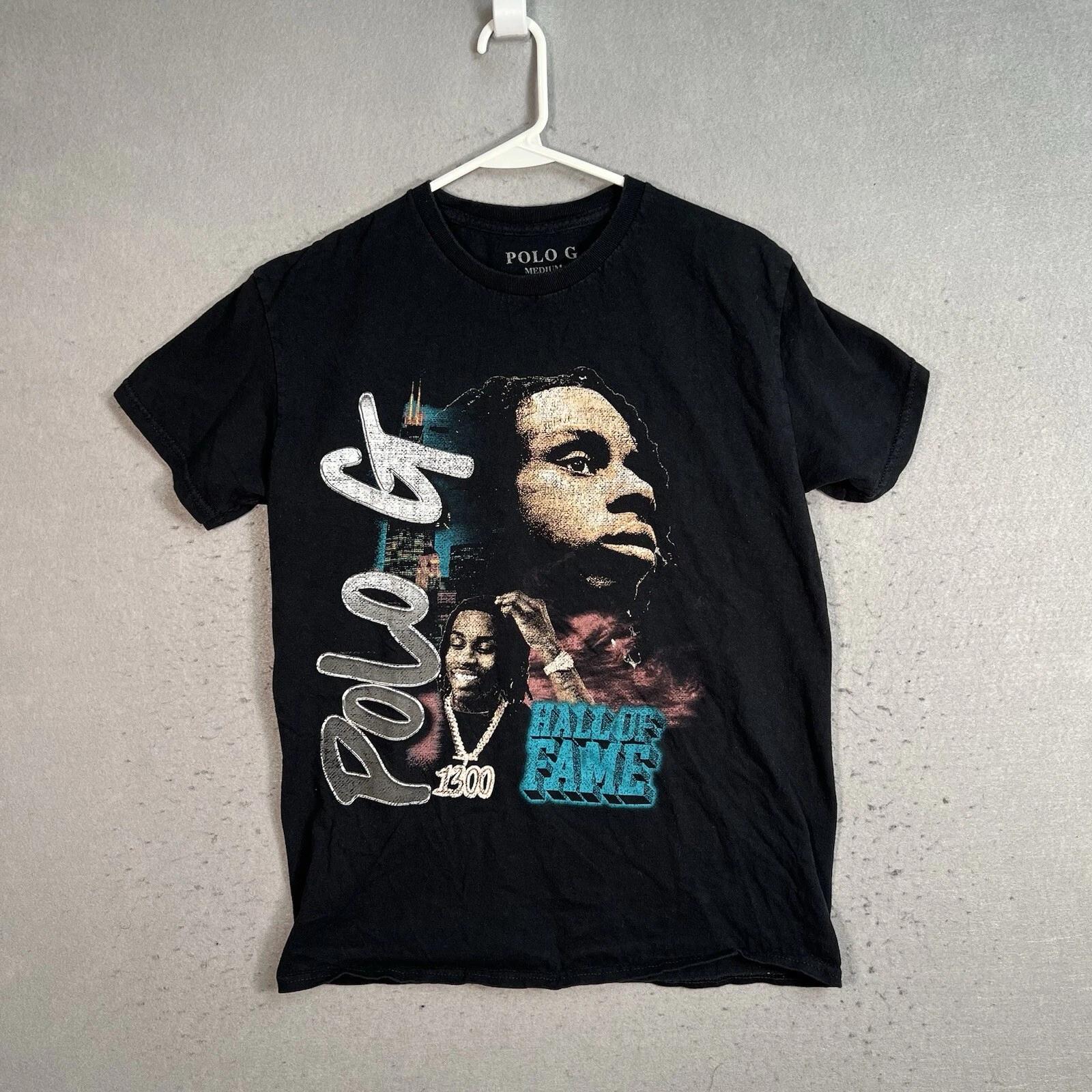 Polo G Hall Of Fame Rapper Rap Tee T Shirt Adult Medium (FITS S) Black Mens XL