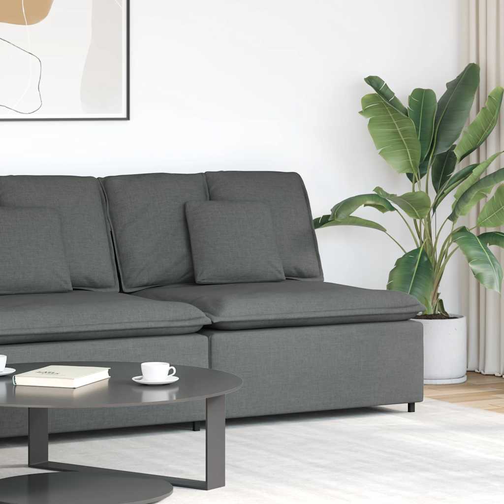 Modular Sofa Center Module with Cushions Dark Grey 100 cm