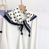 Korean Fashion Polka Dot Square Scarf For Women Versatile Neck Scarf