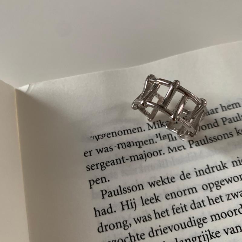 Stunning 925 Sterling Silver Adjustable Ring For Couples With Unique Geometric Design