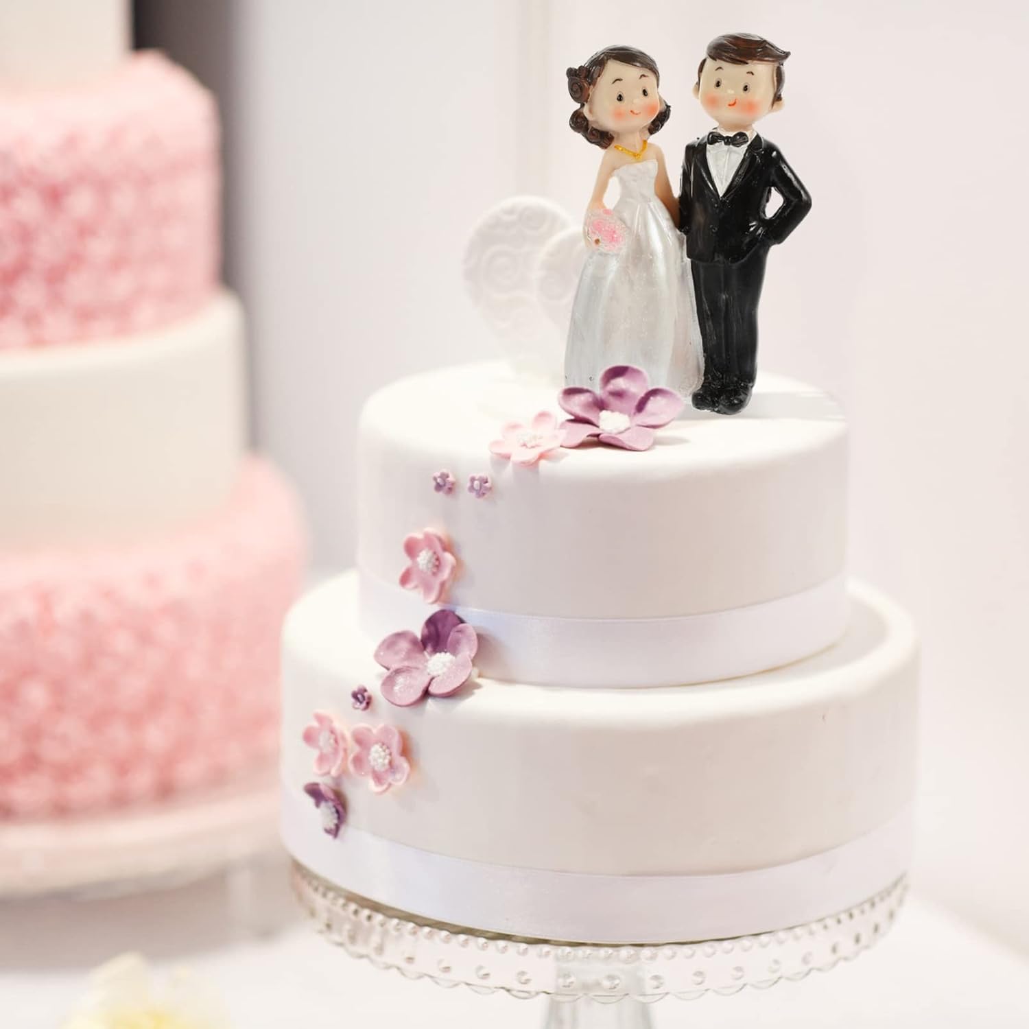 Топпер для свадебного торта Фигурки жениха и невесты Маленькие полимерные фигурки пары Свадебные украшения для торта Украшения для стола на вечеринку Фигурки невесты