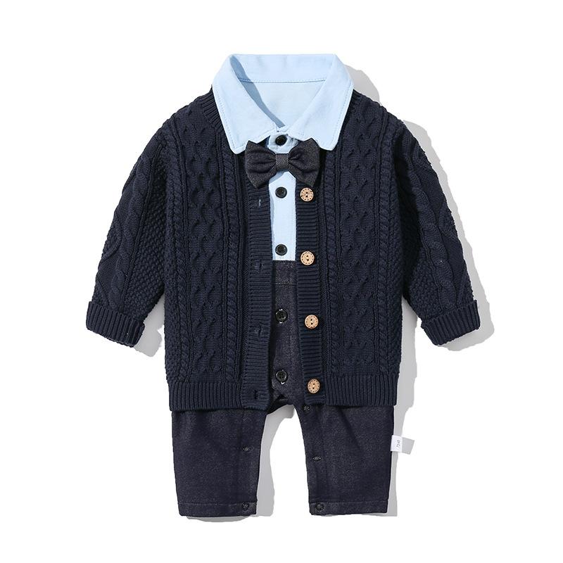 Suéter de Bebé Algodón Tejido Recién Nacido Ropa para Niños Moda Tops Lisos Ropa de Abrigo Infantil Niñas Niños Cárdigan Manga Larga Otoño 0-3 Años