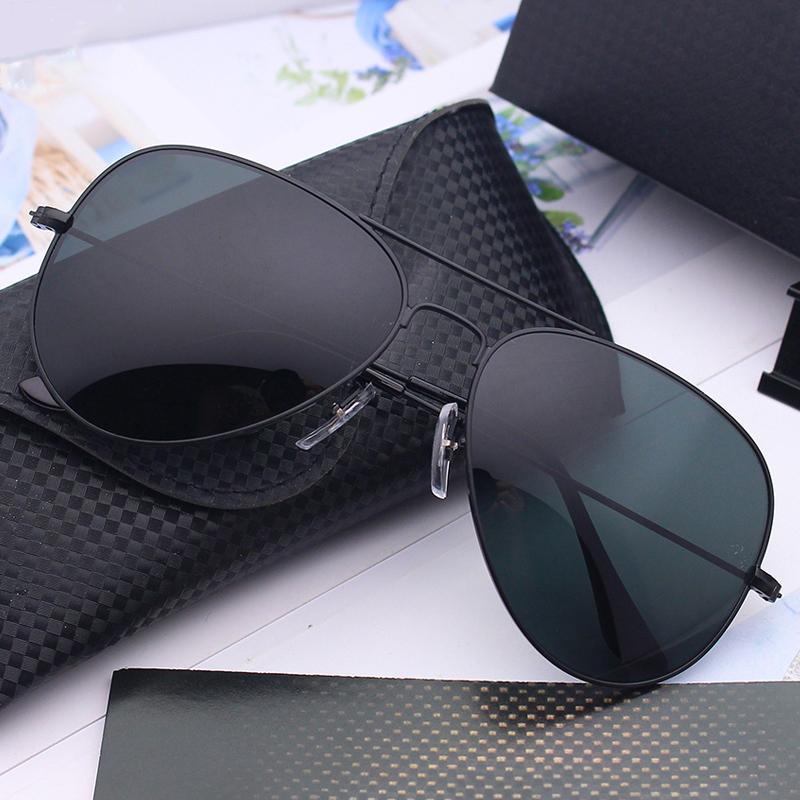 Polarized Minimalist Metal Pilot Sun Glasses Women Men Classic Double Girder Sunglasses Outdoor Driving Female Male Eyeglasses