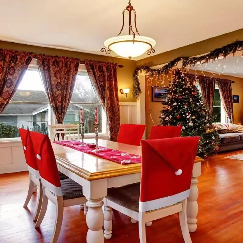 1pc-Christmas New Year Santa Claus Hat Chair Cover Decorations for Home Table Christmas Ornaments Gifts