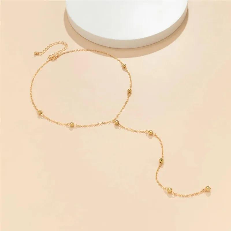 2024 New Minimalism Fashionable Long Tassel Necklace for Women Girls Vintage Chest Thin Chain Ball Pendant Neck  Gifts