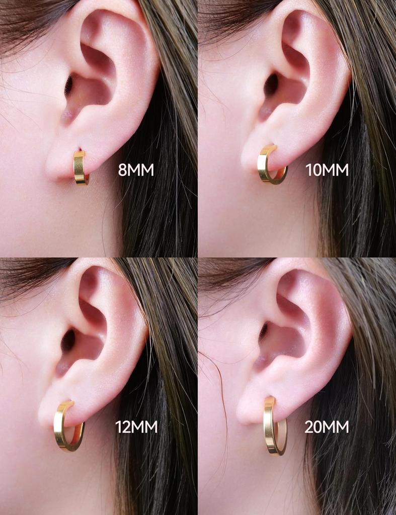 Limerencia G23 Pure Titanium Hypoallergenic Huggie Hoop Earrings for Women Girls Sensitive Ears Rose (8 Millimeters, Gold)