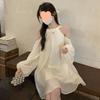 Koreanisches schulterfreies Neckholderkleid: Süßer, locker sitzender Strandrock für Frühling/Sommer