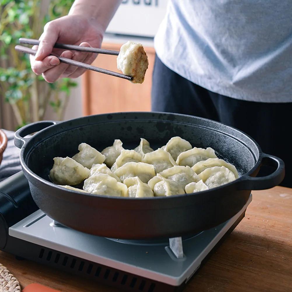 8.7/9.8/11/11.8inch Cast Iron Frying Pan with Double Handles Baking Tray Pre-Seasoned for Bread Baking Outdoor Cooking Camping