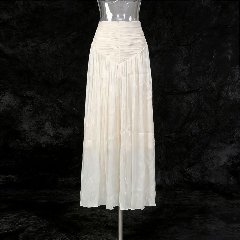 French Temperament Gentle Style Suit Women's Neck Sleeveless Top + Pleated Skirt Two-piece Set