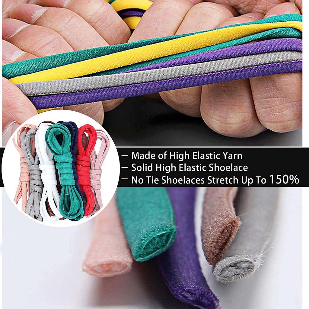 1Pair No Tie Shoelaces Round Elastic Quick Lazy Shoe Laces Kids Adult Fashion Color Sneakers Lace