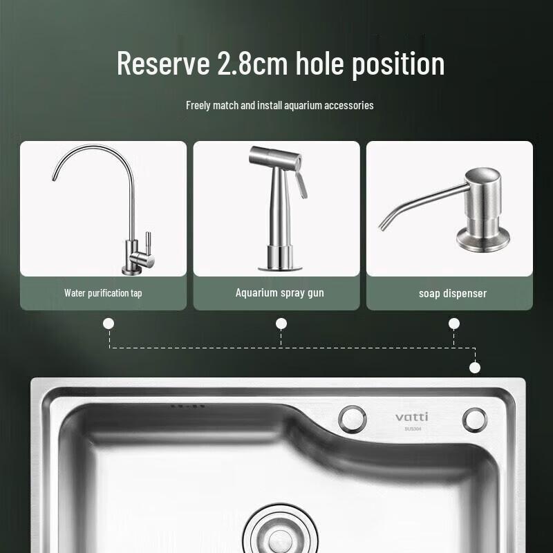 VATTI 304 Stainless Steel Single Bowl Kitchen Sink