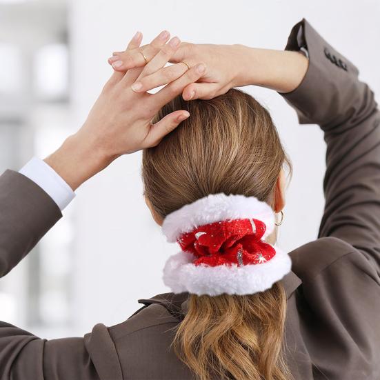 1/3/6 ks Vánoční gumičky do vlasů Červená Bílá Sametové gumičky do vlasů Elastická gumička do vlasů Držák na culík Třpytivé flitry Sněhové vločky Vlasové gumičky