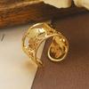 Vintage Flower Butterfly Openwork Texture Ring Premium Design Sense Ring Simple Ins Fashion Versatile Split Ring