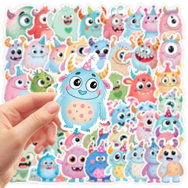 50PCS Cartoon Big-eyed Animals Monster Stickers Child DIY Luggage Journal Skateboard Diary Helmet  Skateboard Decoration Decals