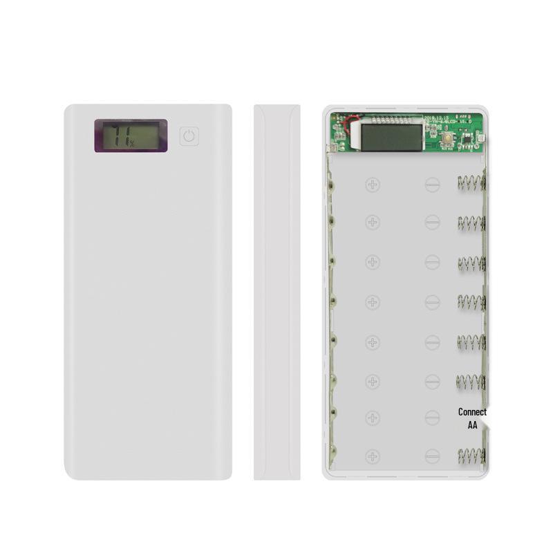 8-Cell Weld-Free Power Bank Kit with Dual Input and LCD Display